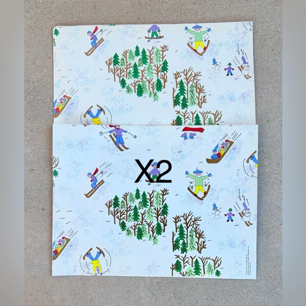 Vintage Mixed Lot Of 29 Christmas Wrapping Paper Sheets 80’s 90’s With Freebies